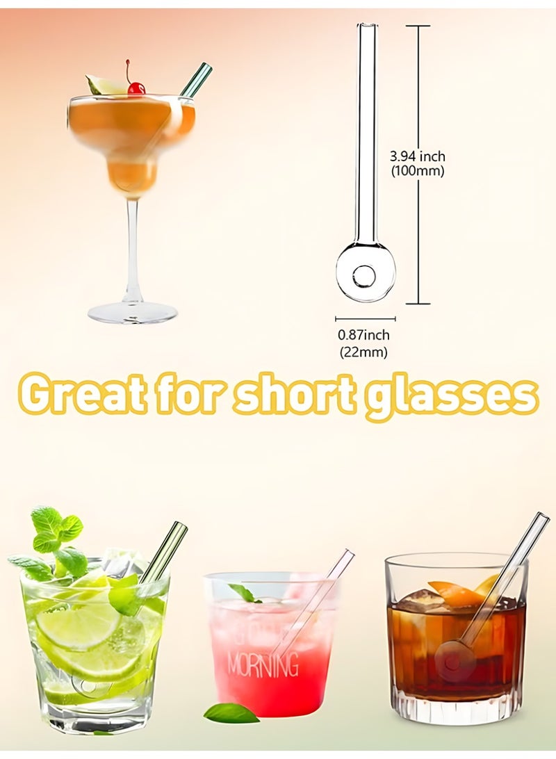 Breakproof Glass Straws - Durable Reusable Glass Straws 8 Pack with 1 Cleaning Brush for Drinks, Herbs, Smoothies, Aromatherapy（Transparent Color-10cm） - Image 4